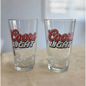 Set Of 2 Coors Light Glasses 16 Oz Mountain Scape